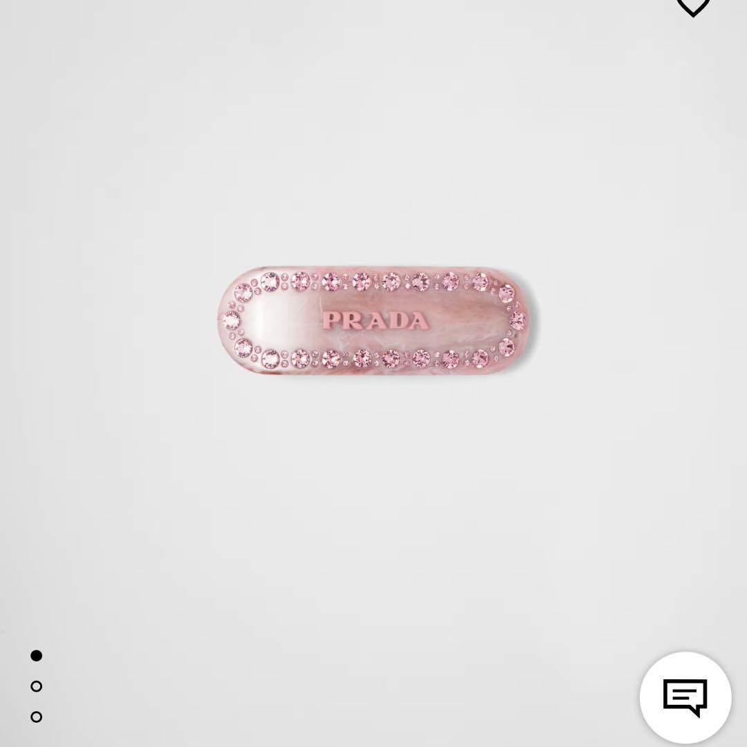 PRADA ピンク ヘアピン ストーン付き
