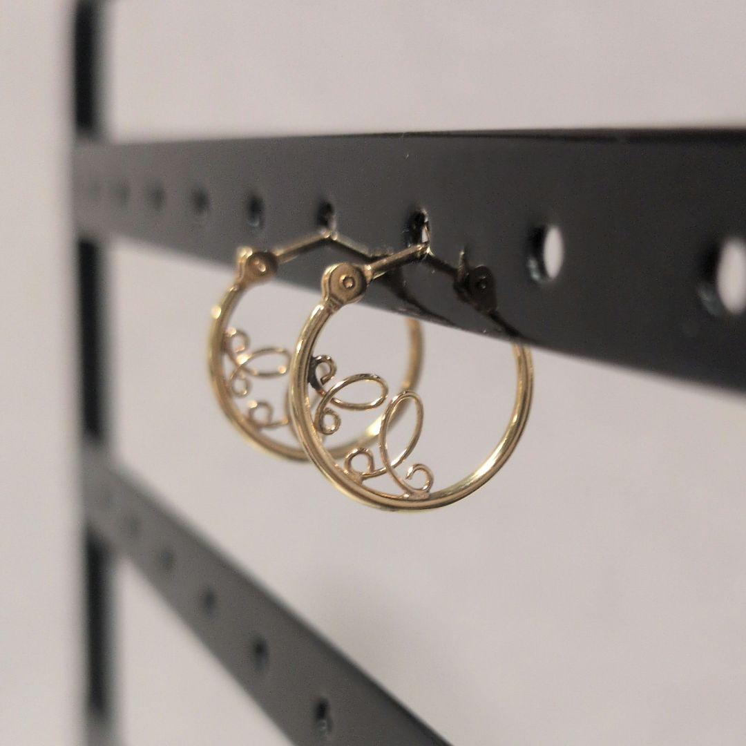 本日限定価格★K18ゴールドフープピアス3WAYクロスデザイン