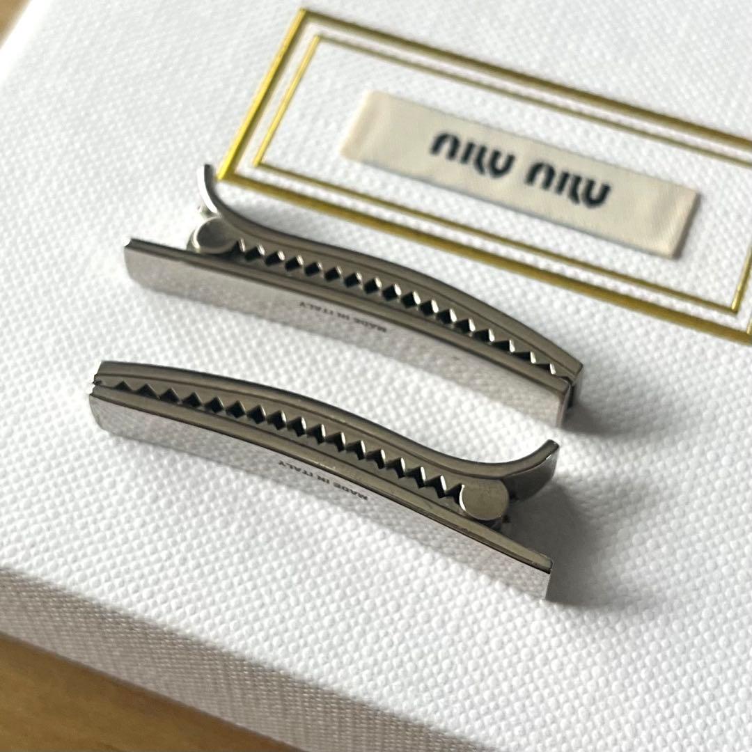 【最終値下げ】MIUMIU ヘアピン 水色 グレー 2個セット