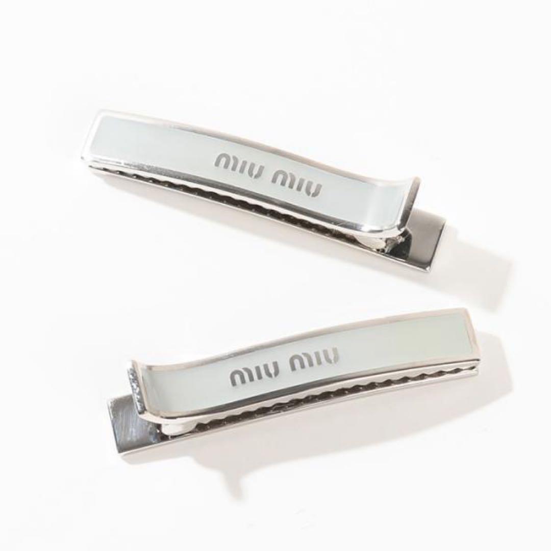 【最終値下げ】MIUMIU ヘアピン 水色 グレー 2個セット