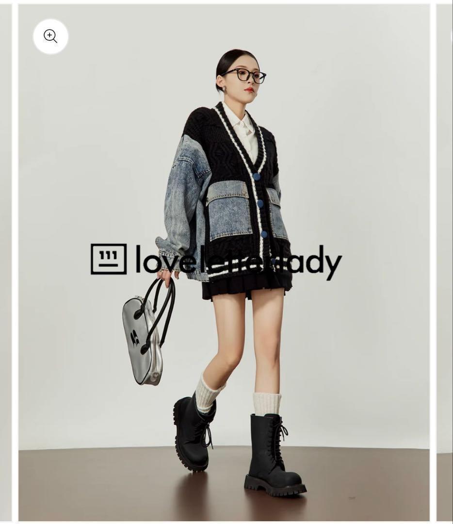 【Aurora Boutique】デニムニットジャケット LLA0407