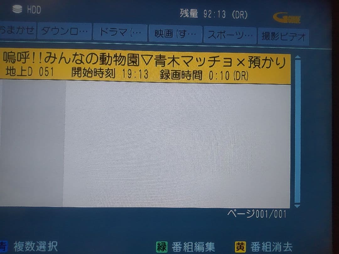 パナソニック　DIGA DMR―BR550 250GB→1TB プチメンテ済み