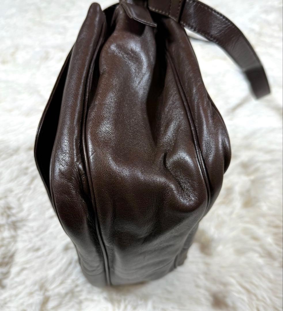 ロエベ ショルダーバッグ ナッパレザー アナグラム ブラウン ヴィンテージ