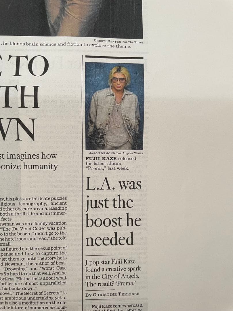 直筆サイン入り☆藤井風☆Prema☆初回限定盤＋ロサンゼルスタイムズ紙セット