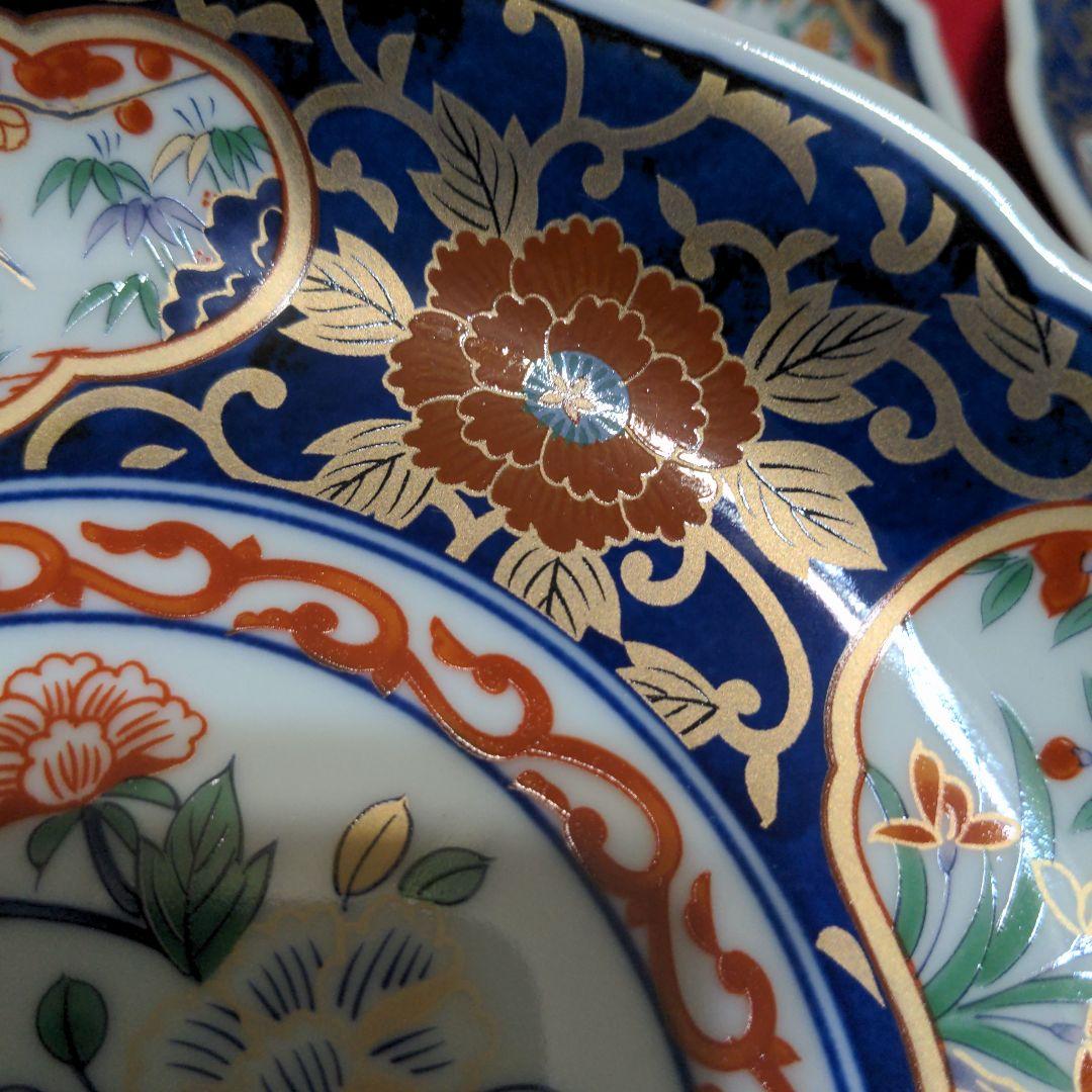 有田焼　醍醐窯　古伊万里　多用皿揃　大皿　5枚組　盛皿　大皿揃　直径22cm