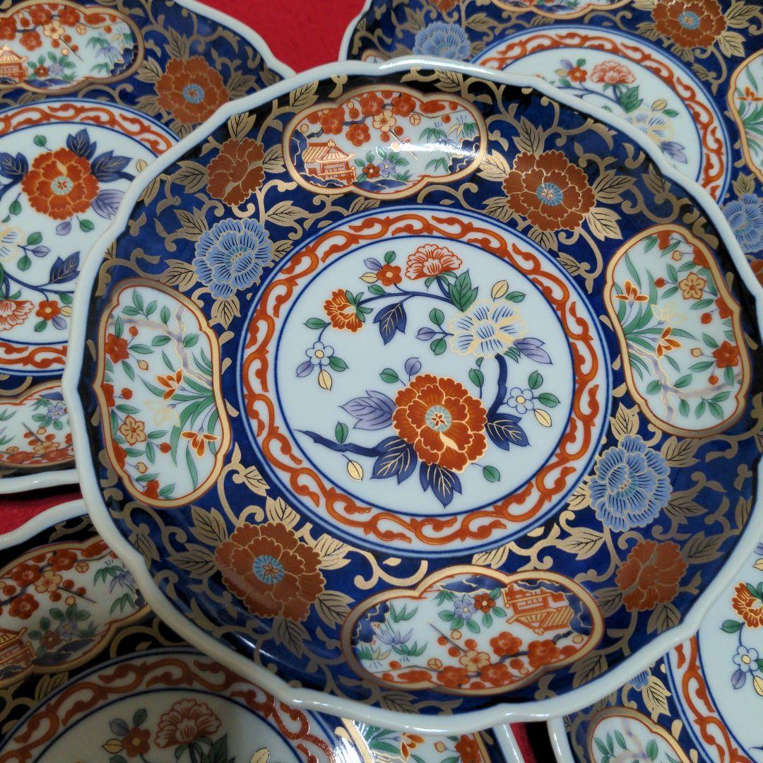 有田焼　醍醐窯　古伊万里　多用皿揃　大皿　5枚組　盛皿　大皿揃　直径22cm