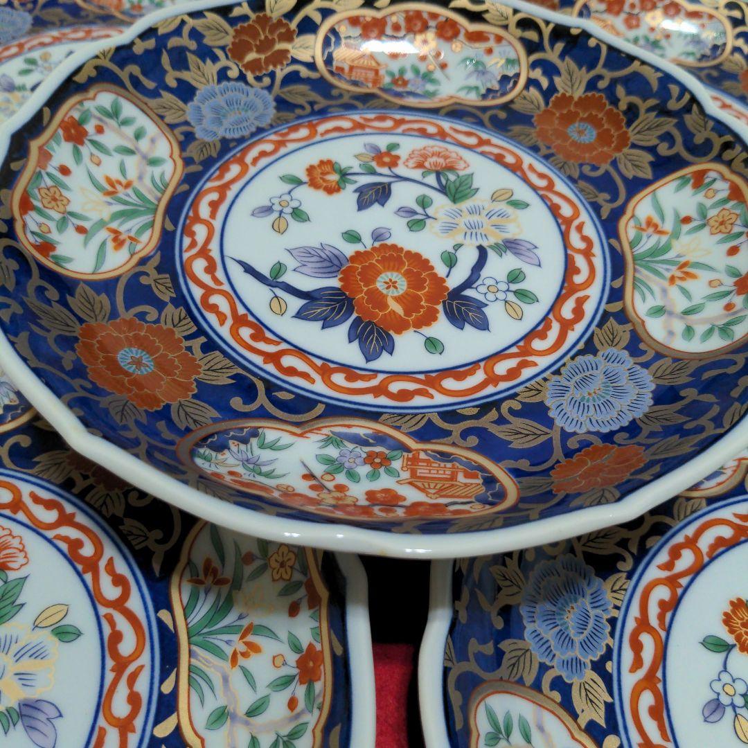 有田焼　醍醐窯　古伊万里　多用皿揃　大皿　5枚組　盛皿　大皿揃　直径22cm