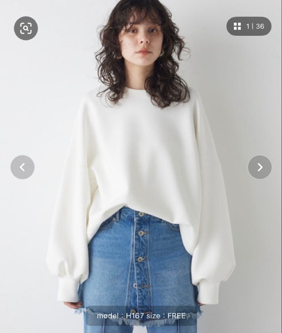 ウィムガゼット　クルーネックダンボールプルオーバー