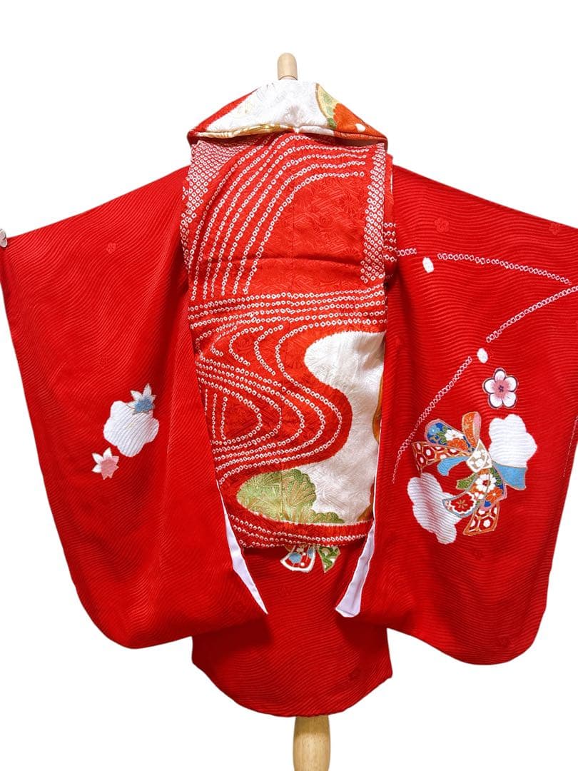 レトロ着物♡七五三　3歳　女の子　フルセット　正絹　刺繍