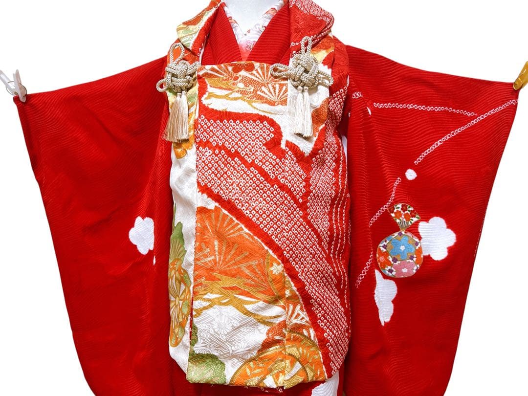 レトロ着物♡七五三　3歳　女の子　フルセット　正絹　刺繍