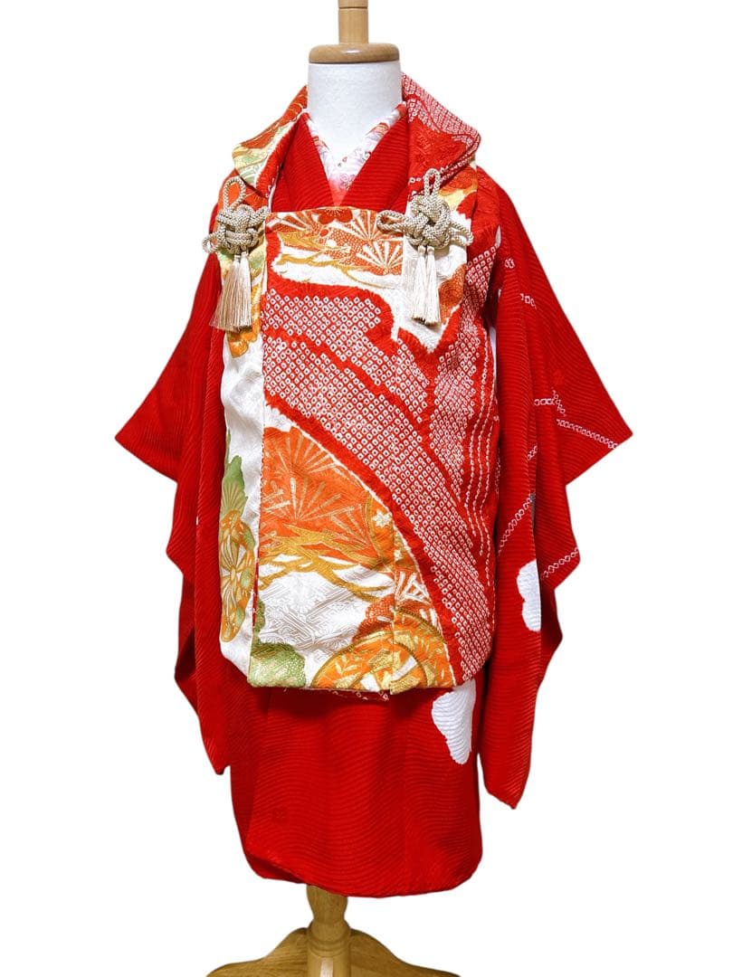 レトロ着物♡七五三　3歳　女の子　フルセット　正絹　刺繍