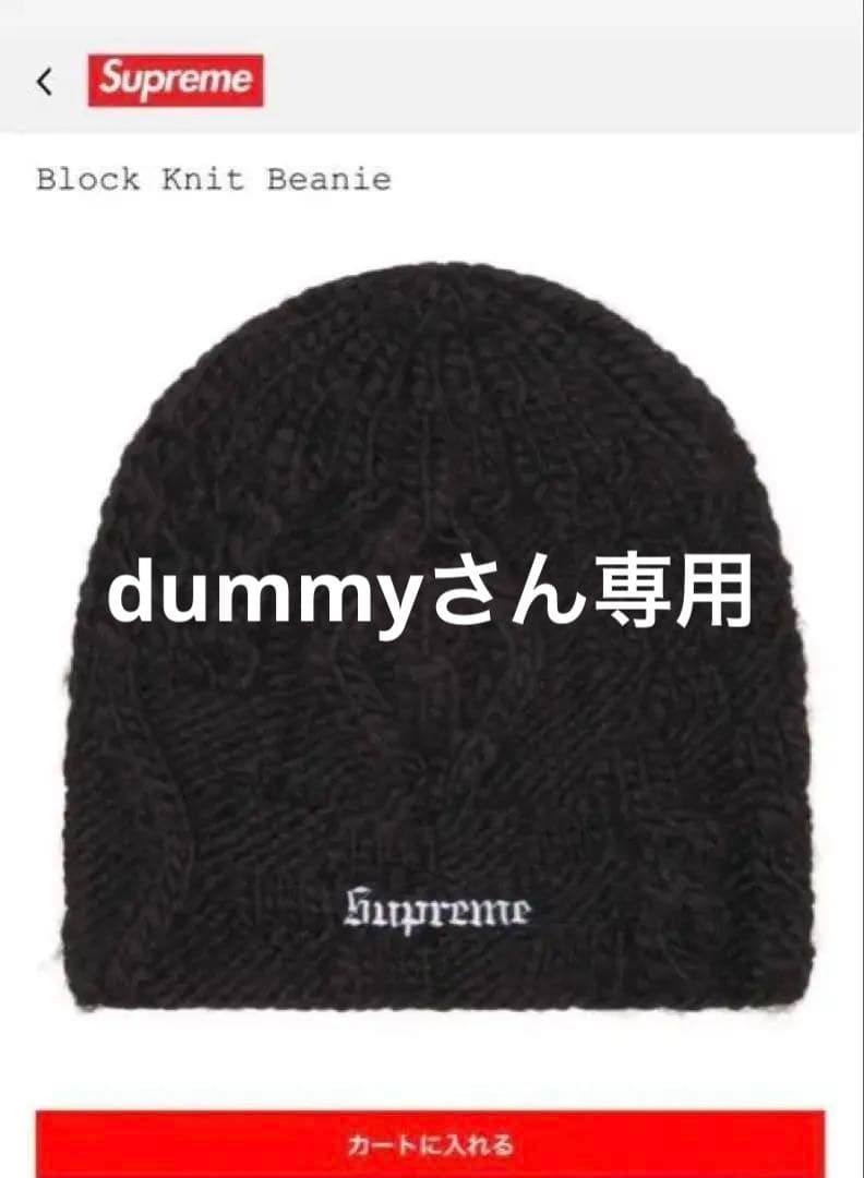 dummyさん 専用Supreme Block Knit Beanie ブラック