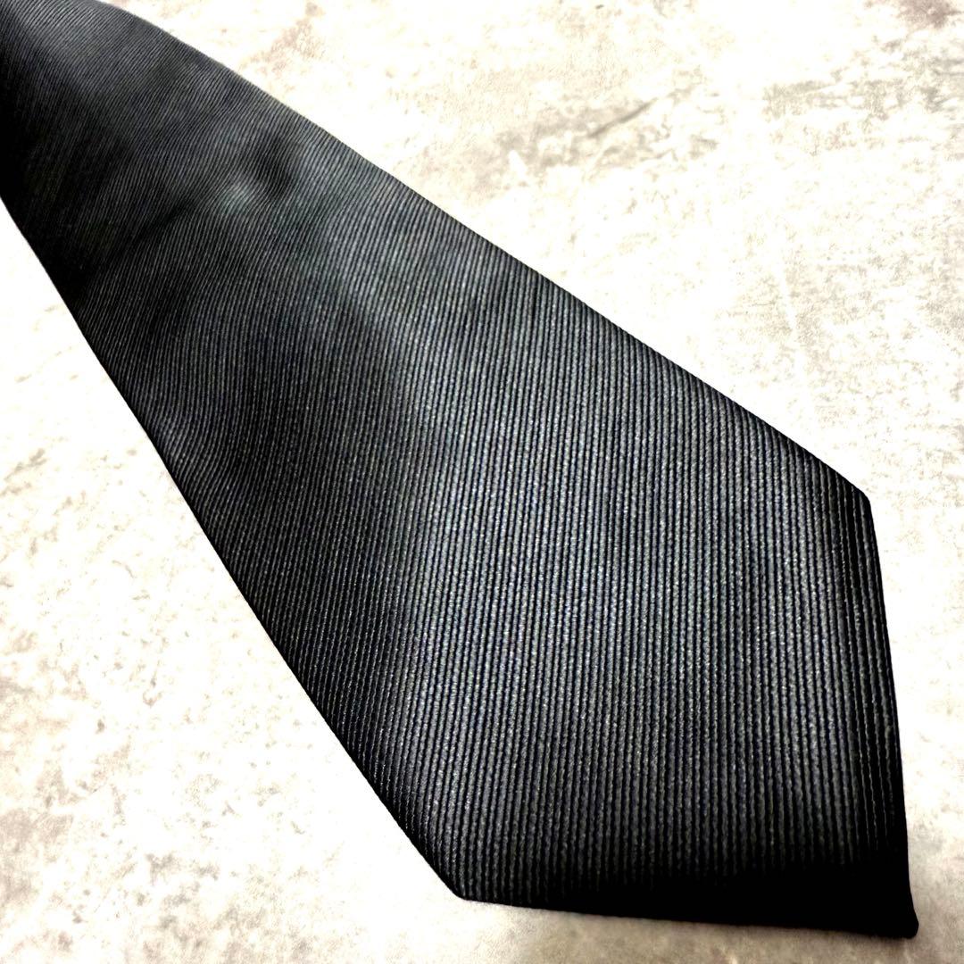 【✨極美品✨】FENDI フェンディ ネクタイ ソリッド　無地 ブラック シルク