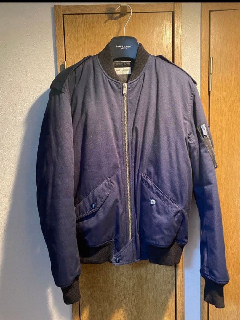 SAINT LAURENT ネイビー MA-1フライトジャケット