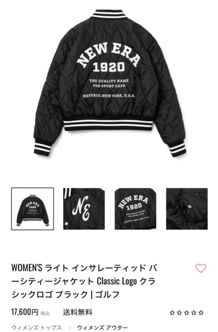 NEW ERA ニューエラゴルフ　レディースジャケット　ブラック Lサイズ