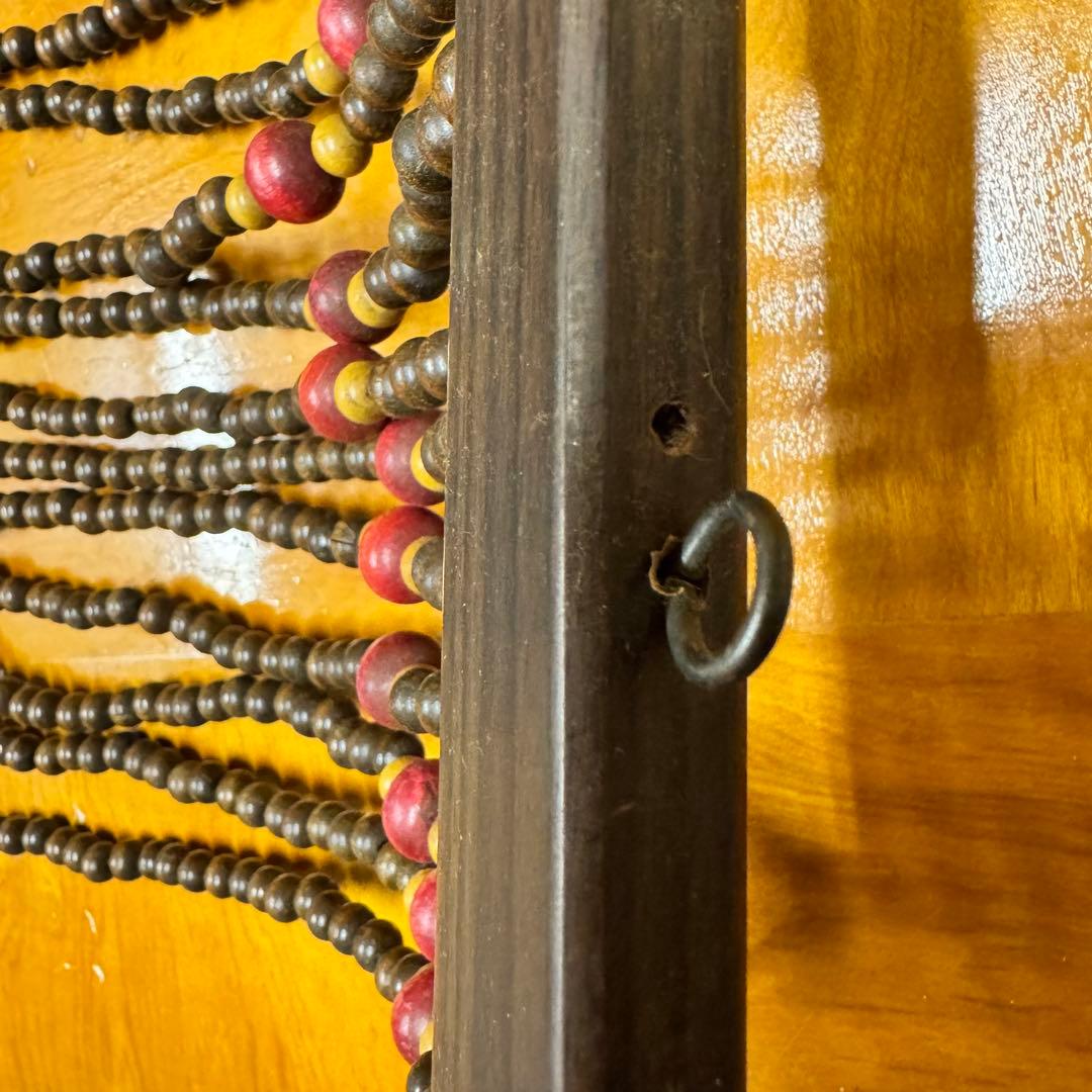 T【2点セット】珠暖簾　濃茶　85cm×150cm レトロ　木製　珠のれん