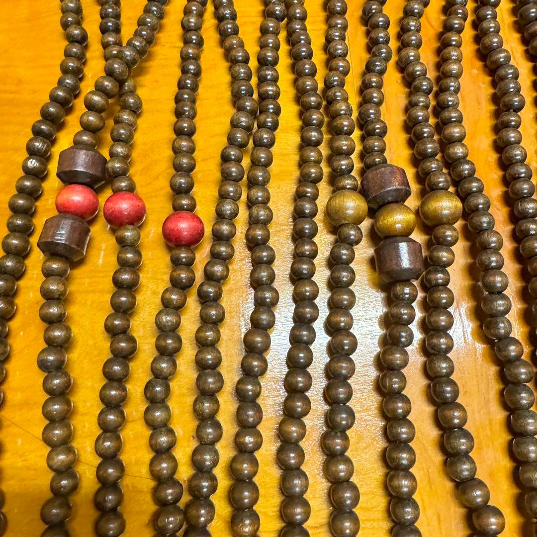 T【2点セット】珠暖簾　濃茶　85cm×150cm レトロ　木製　珠のれん