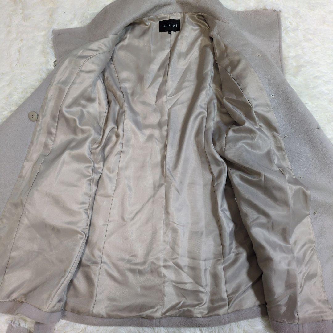 サクラインディヴィ　ロングコート　アンゴラ　羊毛　ベルト　スタンドカラー