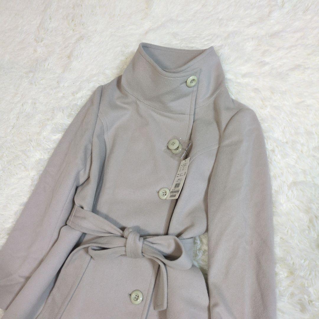 サクラインディヴィ　ロングコート　アンゴラ　羊毛　ベルト　スタンドカラー