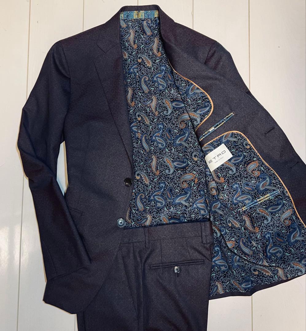 【新品未使用】ETRO 50 ペイズリー セットアップ 光沢系　29万円購入