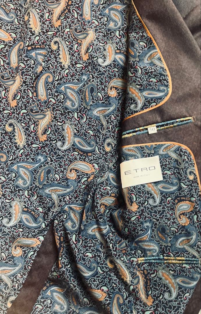 【新品未使用】ETRO 50 ペイズリー セットアップ 光沢系　29万円購入