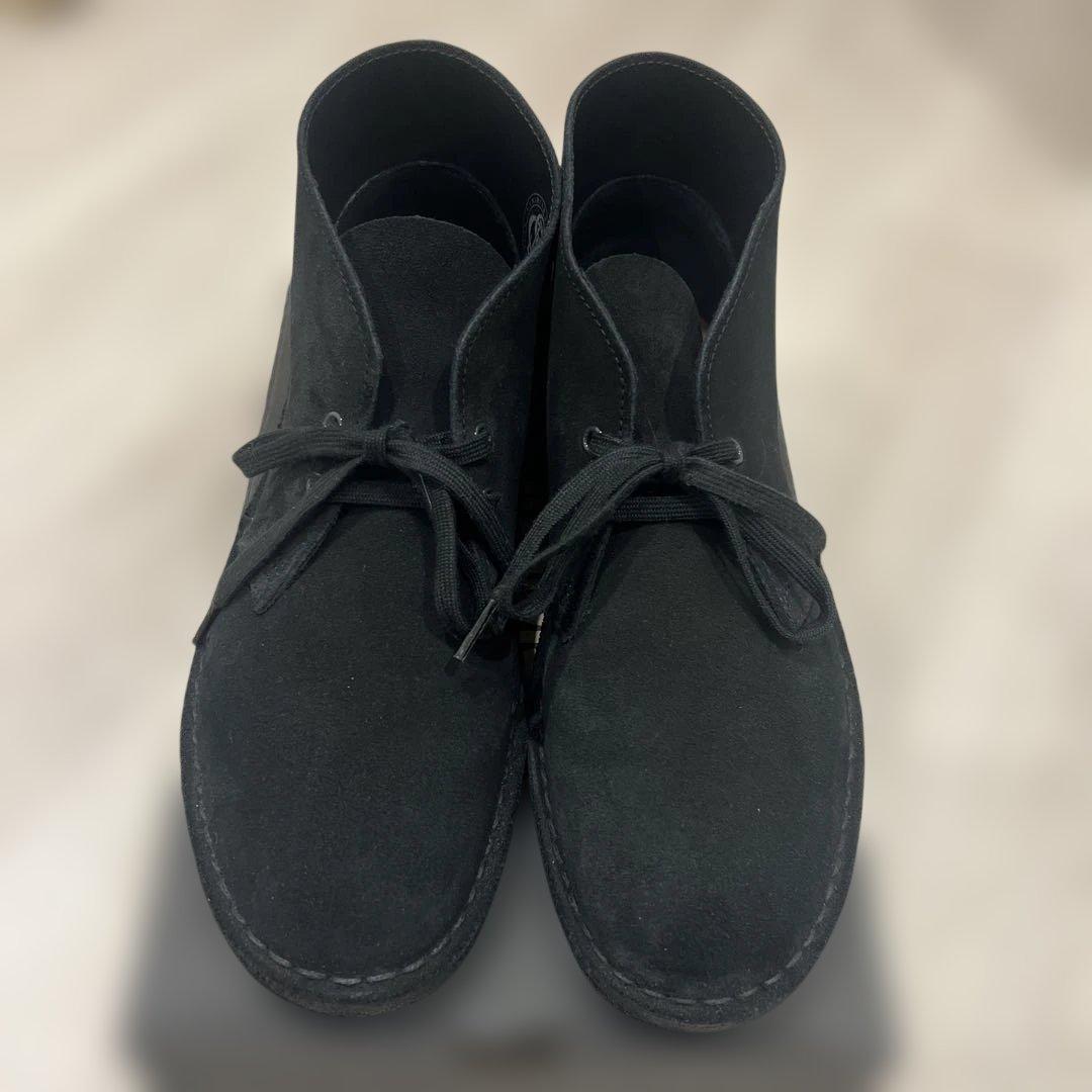 クラークス デザートブーツ ブラックスエード UK7 41 CLARKS