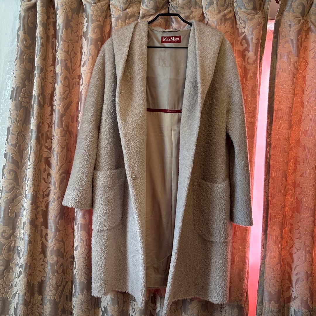 MaxMara アルパカ 混　フーデットロングコート