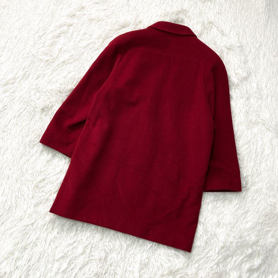 【美品✨】バーバリーズ カシミヤ 真紅 チェスターコート ダブル 裏地ロゴ