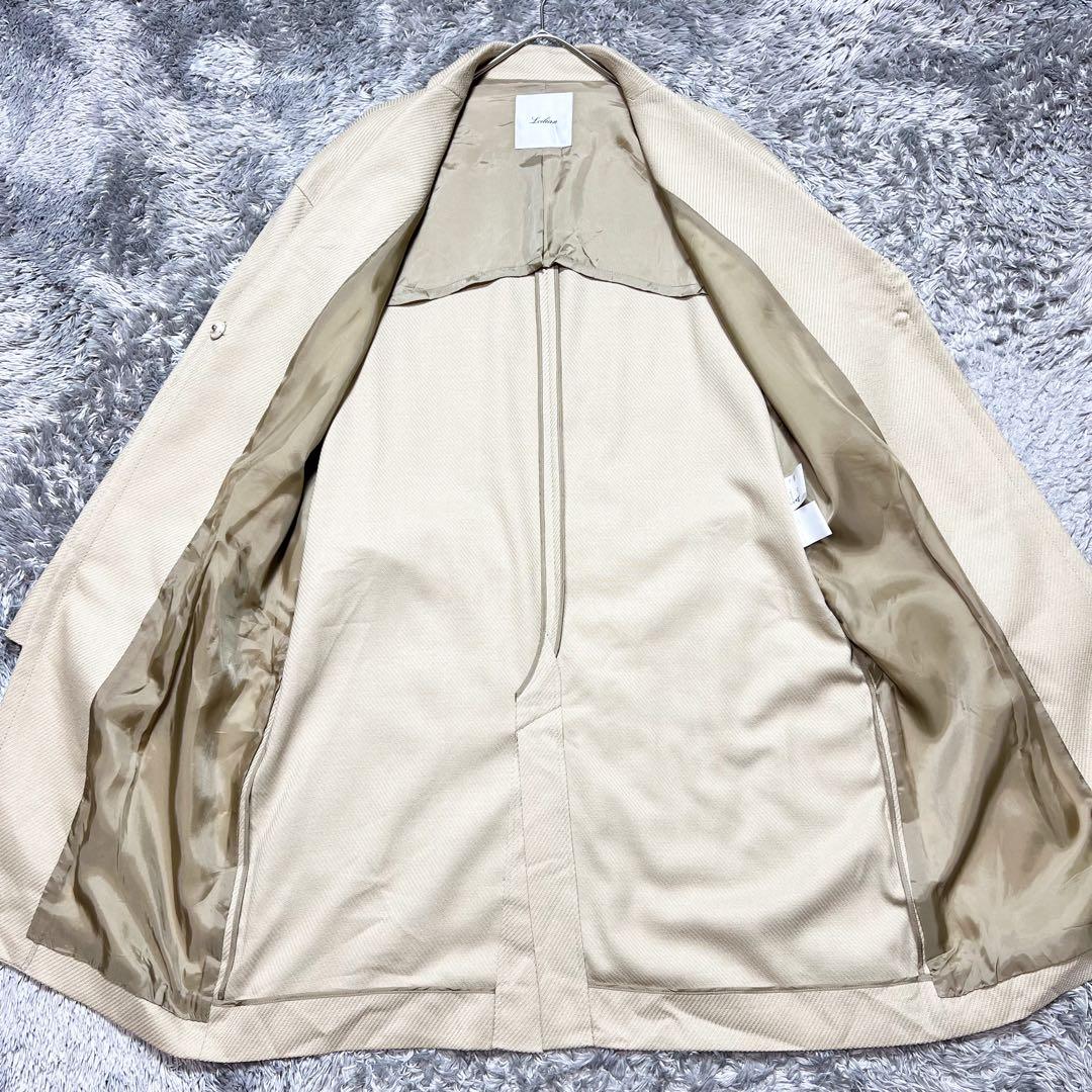 レリアン　現行　シルク リネン ウール ライトチェスターコート L相当 美品