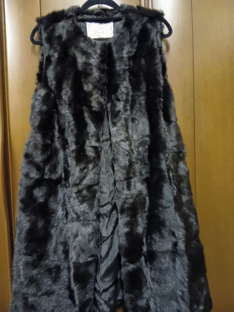 ブラックミンクファー ロングベスト