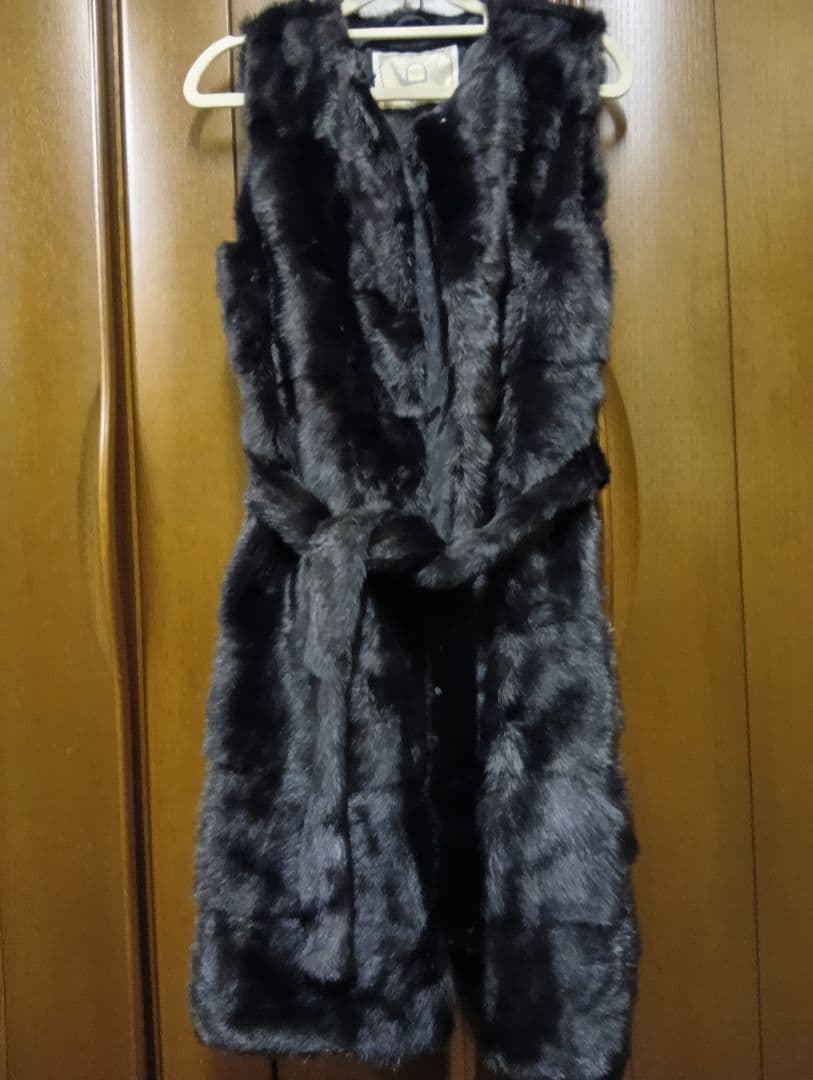 ブラックミンクファー ロングベスト