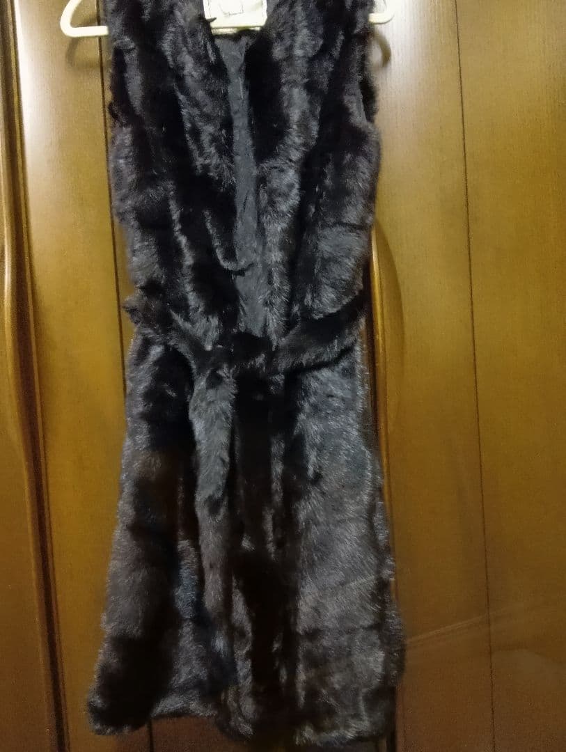 ブラックミンクファー ロングベスト