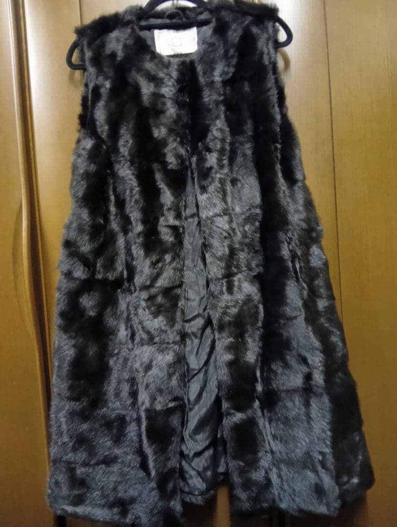 ブラックミンクファー ロングベスト
