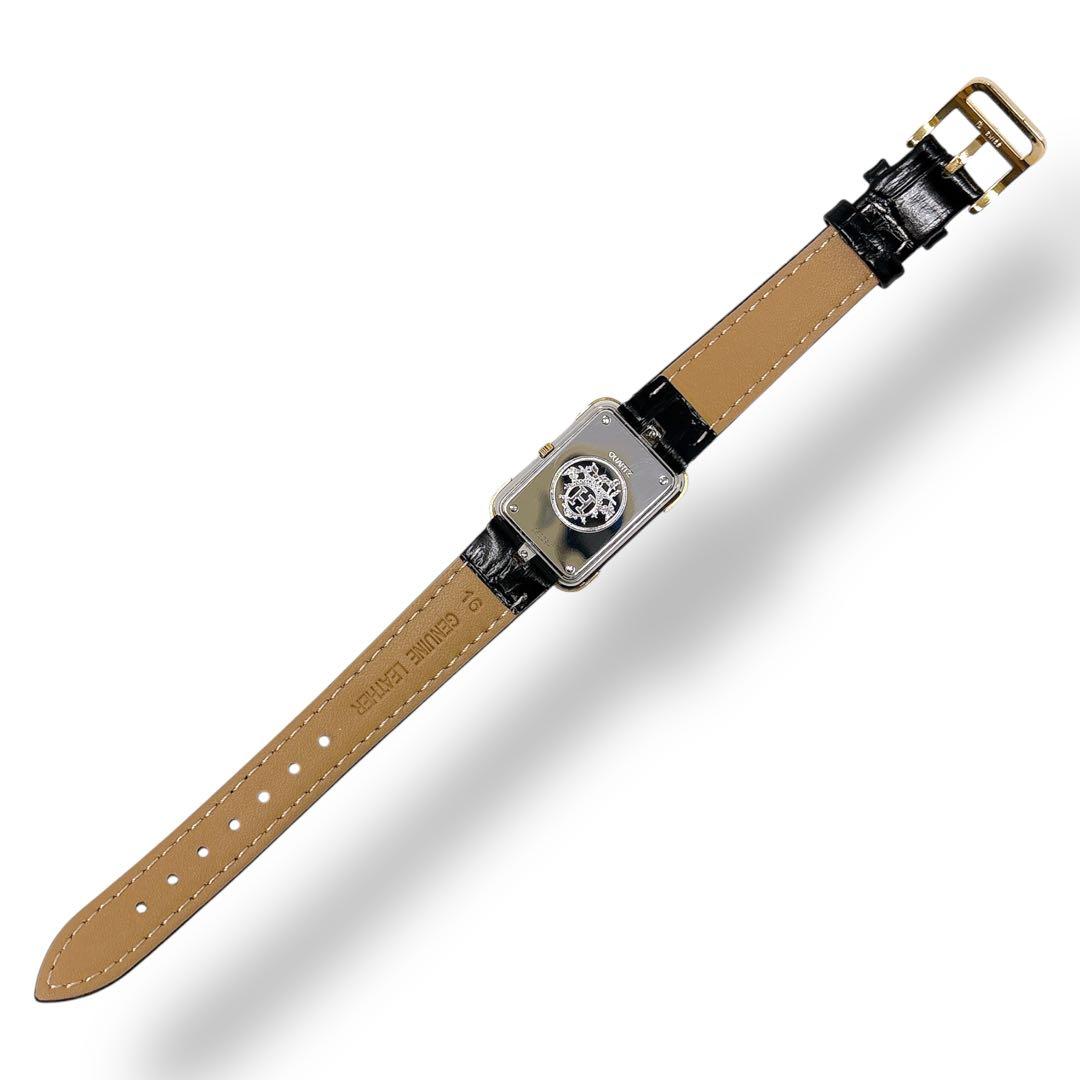 エルメス クロアジュール コンビ 革ベルト ホワイト メンズ 腕時計 ブランド