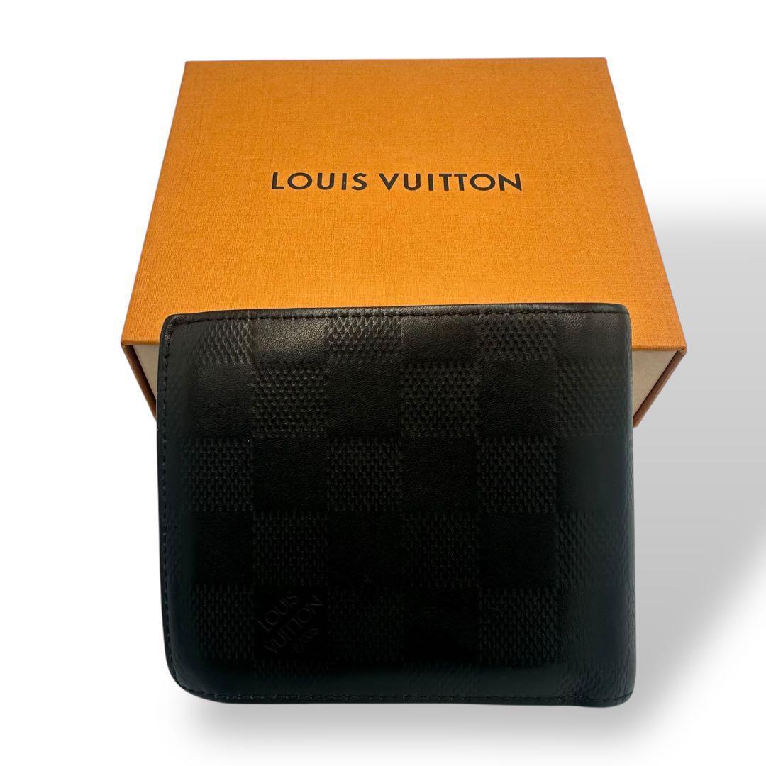 【美品】箱付 ルイヴィトン ポルトフォイユ マルコNM 2つ折り財布 黒