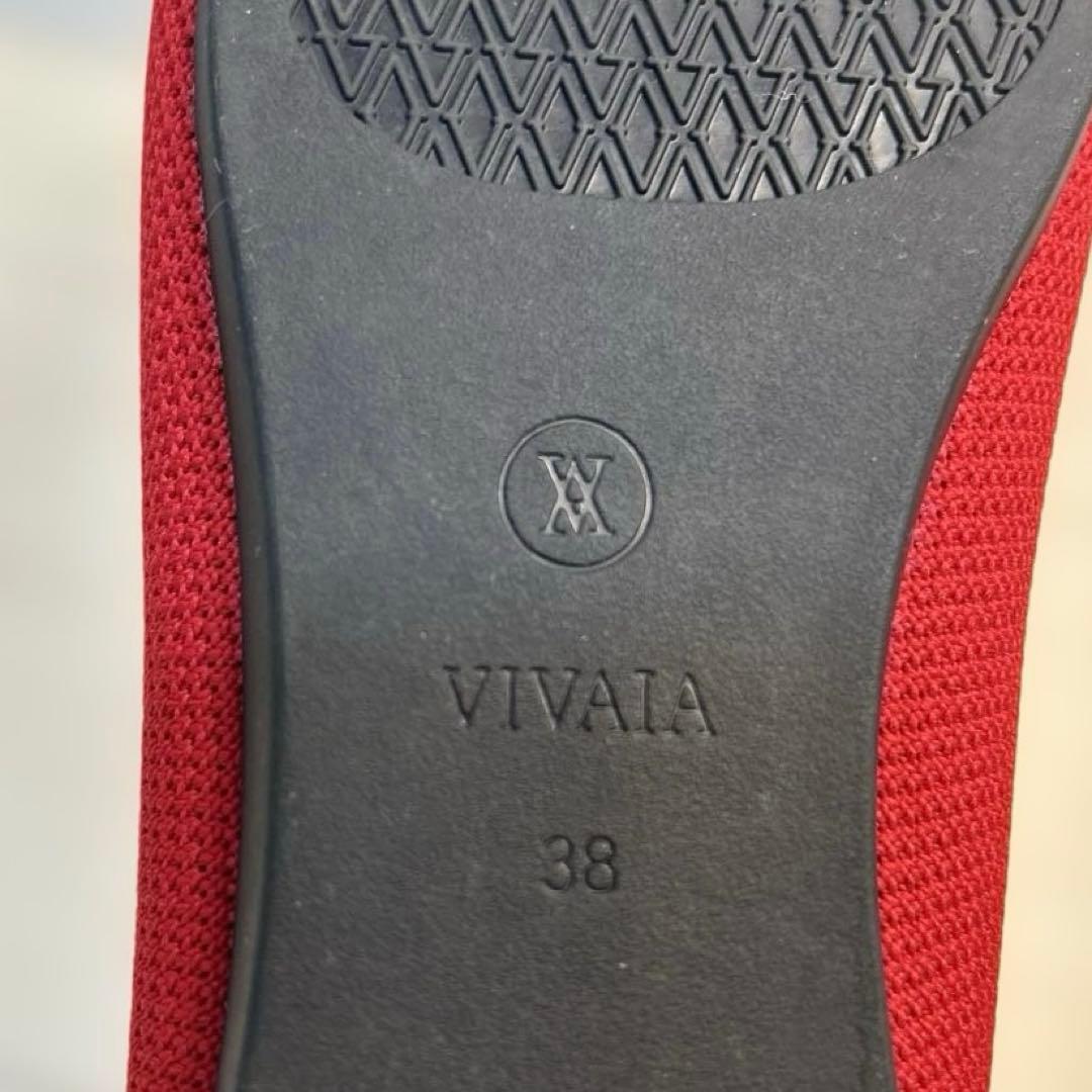 未使用級美品⭐︎VIVAIA フラットシューズ 38 レッド ポインテッドトゥ