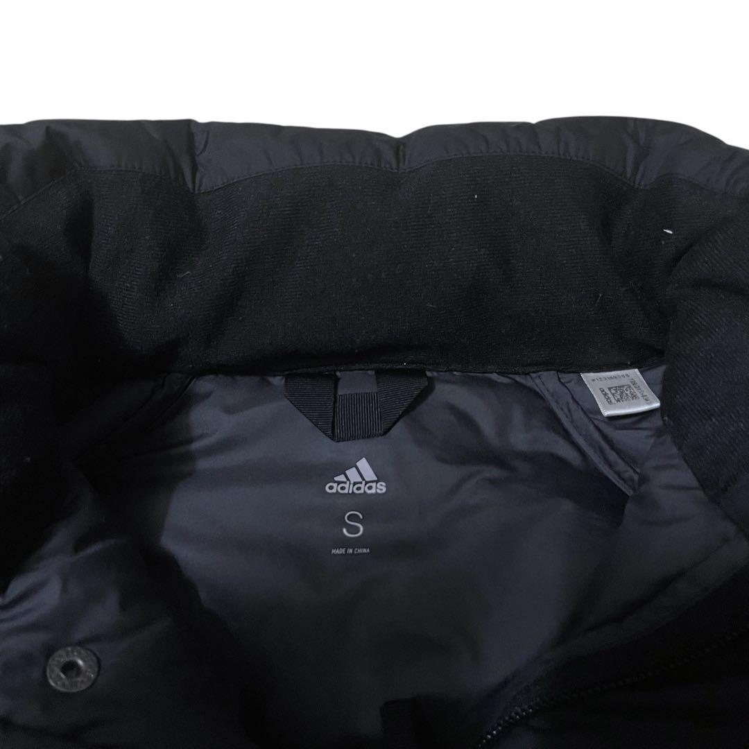 アディダスロングダウンベンチコート黒防寒サッカーSレディースジュニアメンズ