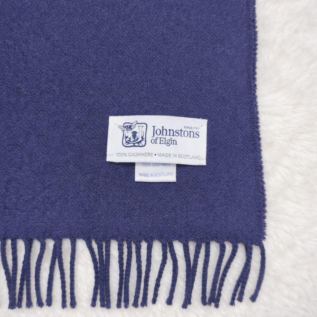 ジョンストンズ オブエルガン✨カシミヤ100% マフラー ダークネイビー