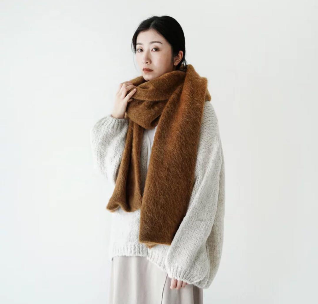 ※値下げ中※unfil スーパーモヘア ボリュームストール