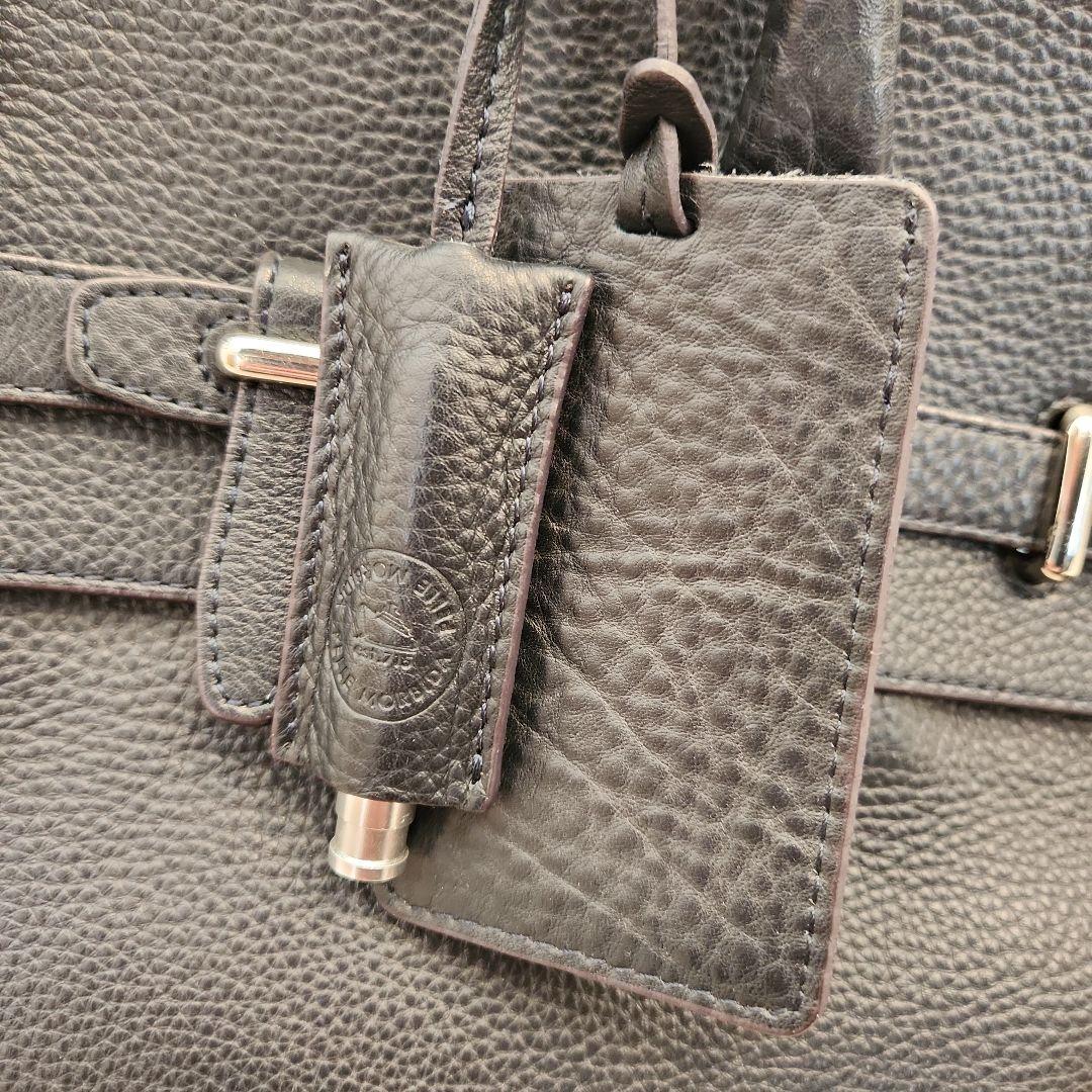 美品 PELLE MORBIDA 被せ付ボストン　ネイビー