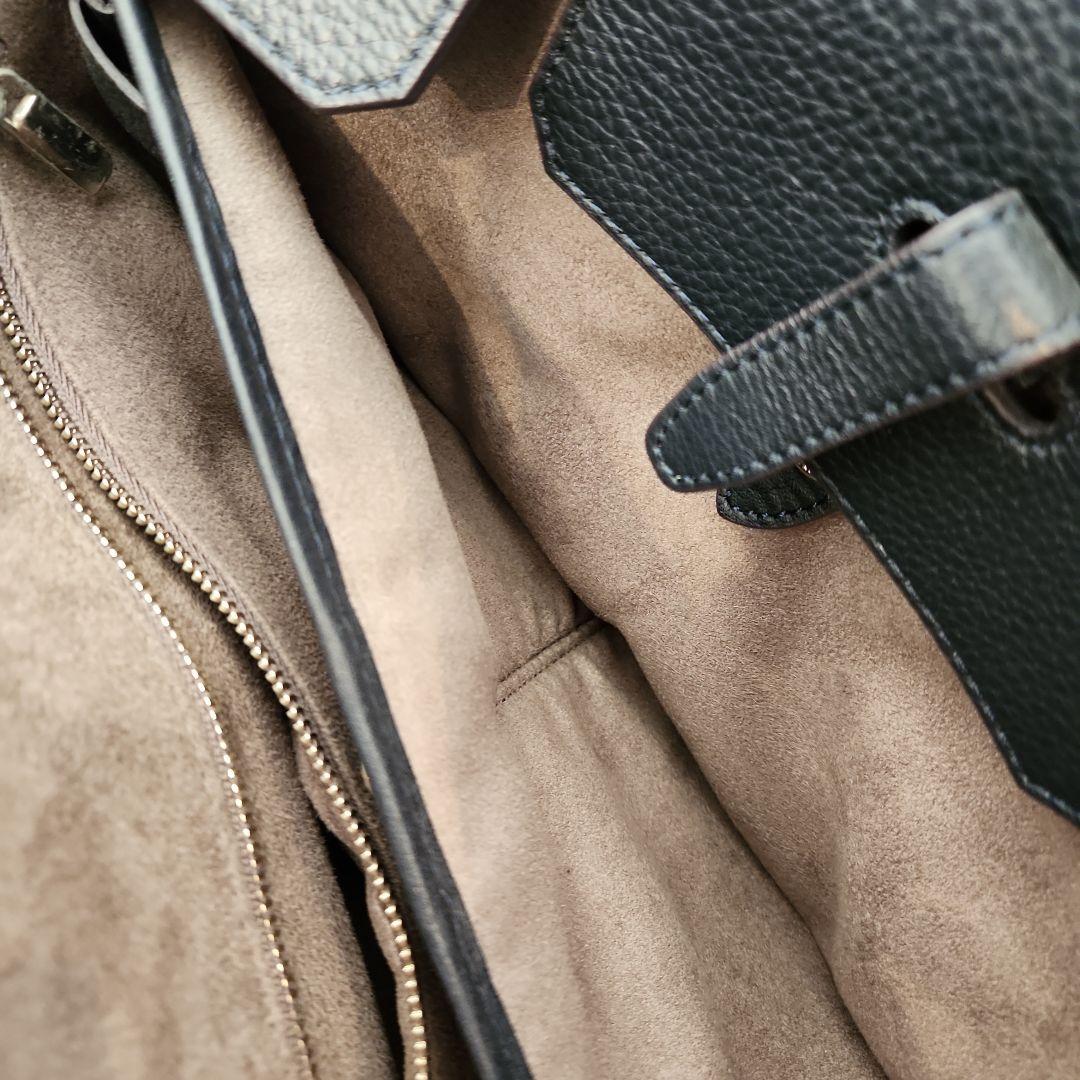 美品 PELLE MORBIDA 被せ付ボストン　ネイビー