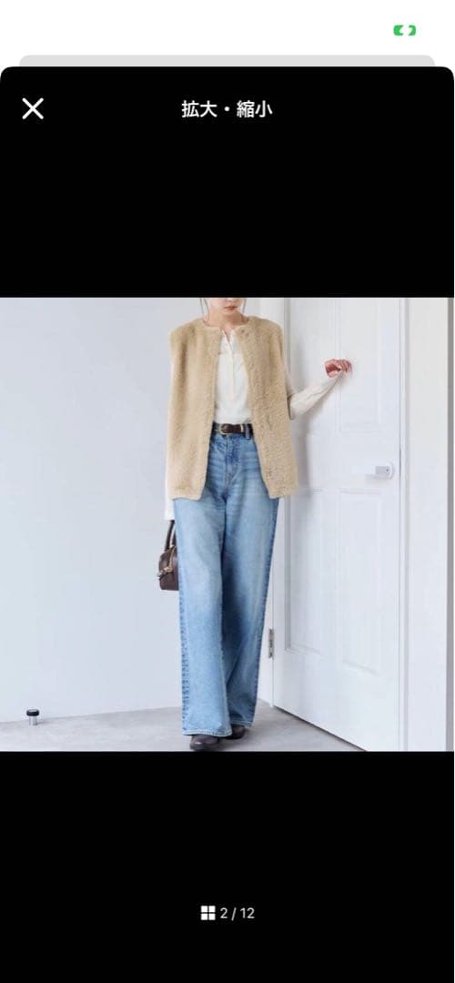 ジャーナルスタンダード　ダブルフェイスフェザークルーネックベスト　ベージュ