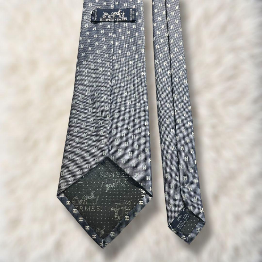 【美品✨】エルメス HERMES H柄 ファソネ 灰白 ジャガード ハイブランド