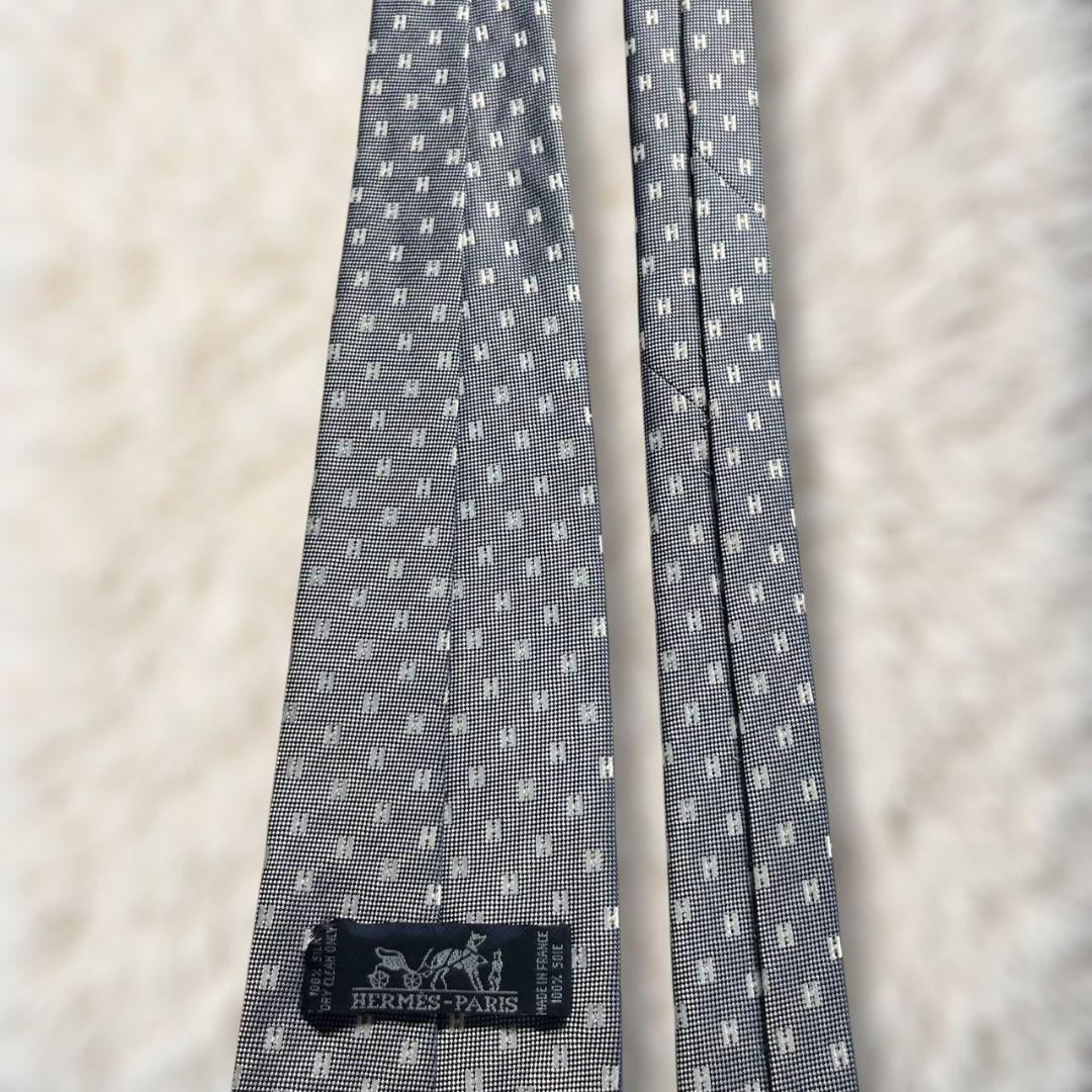 【美品✨】エルメス HERMES H柄 ファソネ 灰白 ジャガード ハイブランド