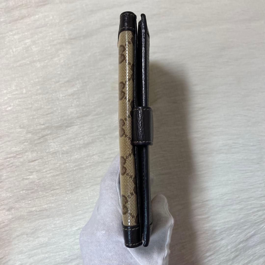 GUCCI グッチ GGクリスタル コーティング　キャンバス　二つ折り 長財布