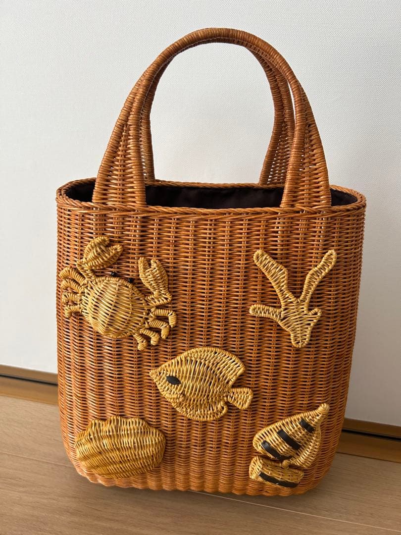 SEVENTEN ラタンマリンバッグ　カゴバッグ