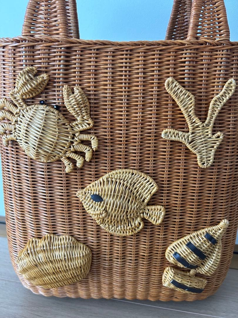 SEVENTEN ラタンマリンバッグ　カゴバッグ