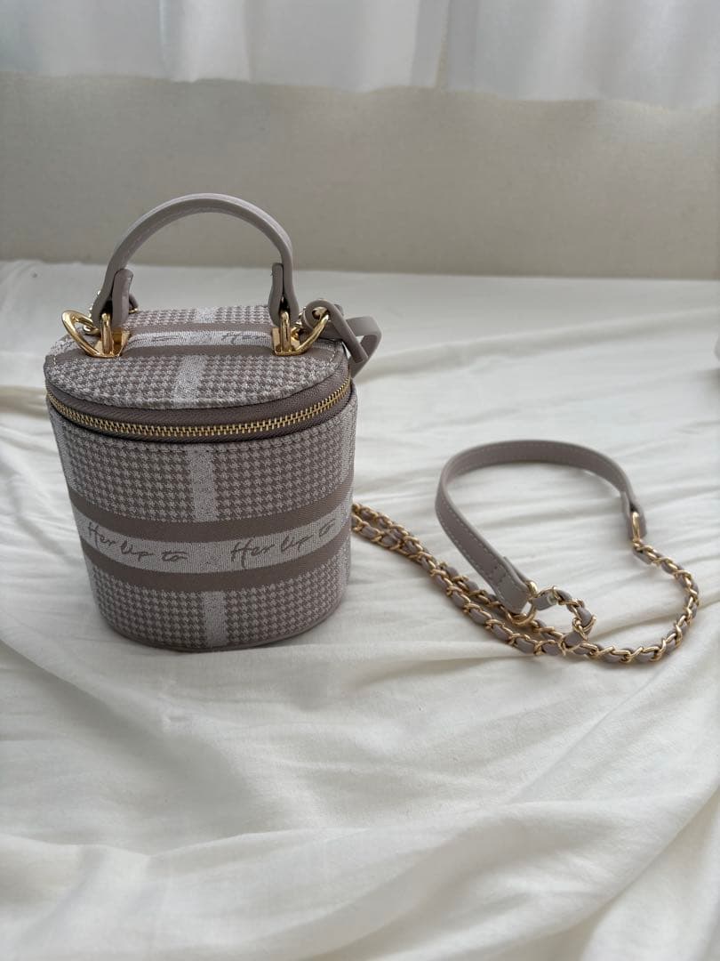 ハーリップトゥ ミニバニティバッグ 千鳥柄ショルダーバッグ