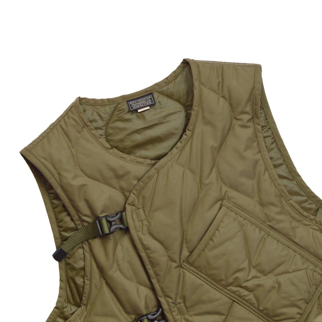 【美品】ROCKEY MOUNTINロッキーマウンテン ダウンベスト Sカーキ.