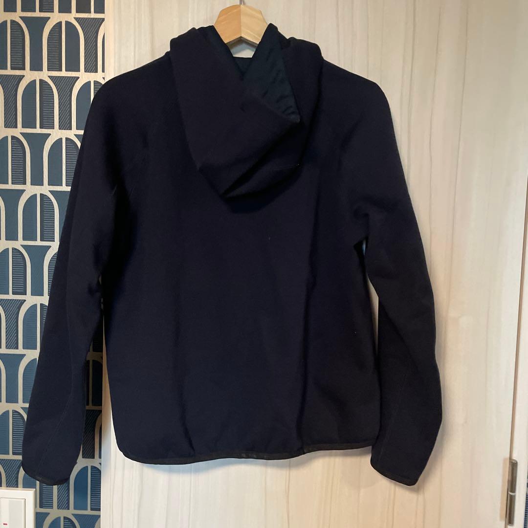 レザレクションネイビー フード付き 裏起毛パーカー